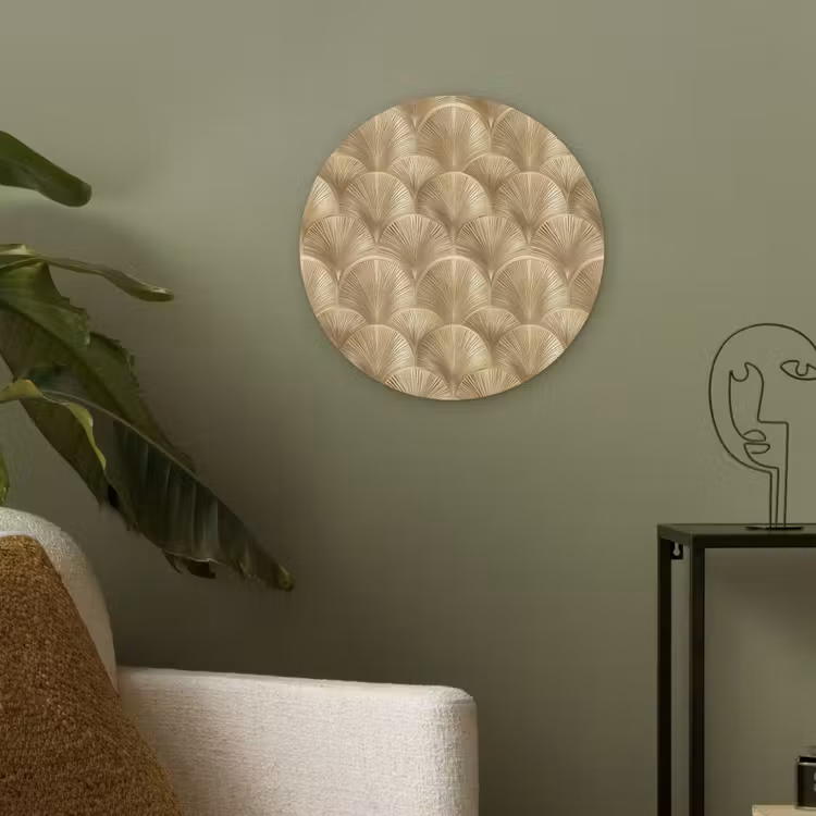 Patroon - Waaier -  Goud Akoestische PET Vilt - Rond klein 838 -sfeer2