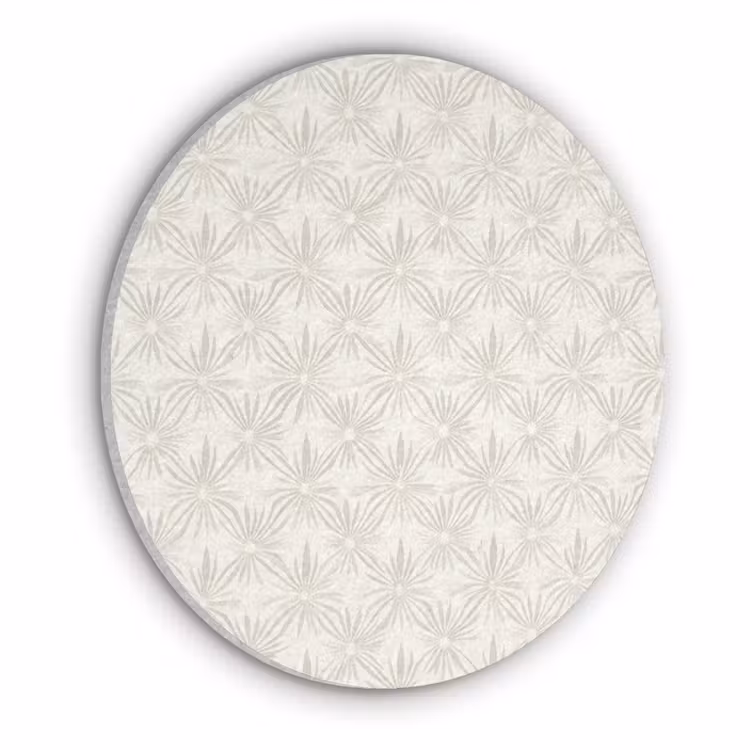 Patroon - Bloemen - Beige Akoestische PET Vilt - Rond klein 838 -3d