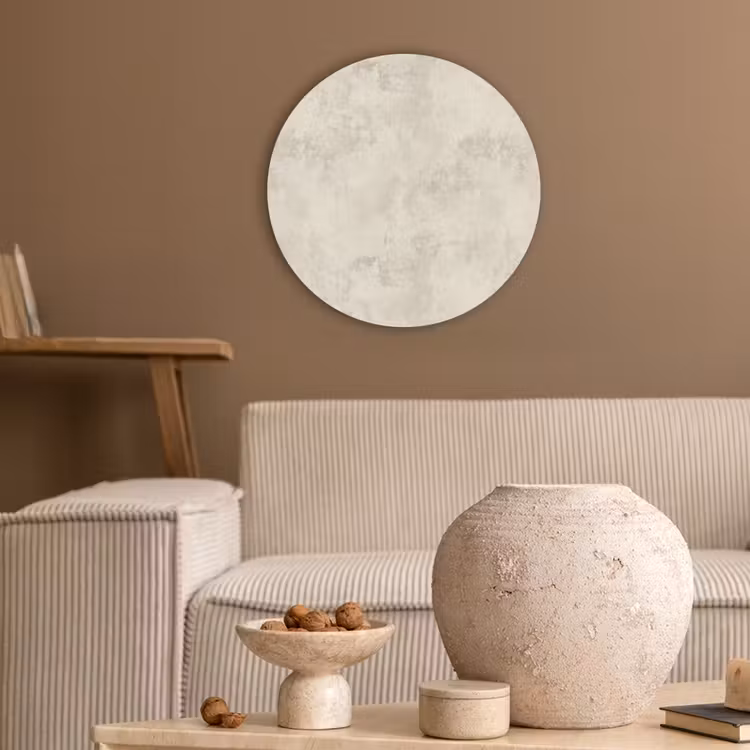 Patroon - Organisch - Beige Akoestische PET Vilt - Rond klein 838 -sfeer1
