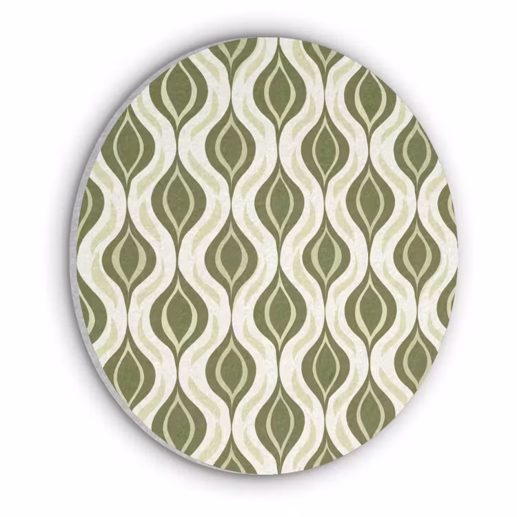 Patroon - Retro - Groen Akoestische PET Vilt - Rond klein 838 -3d