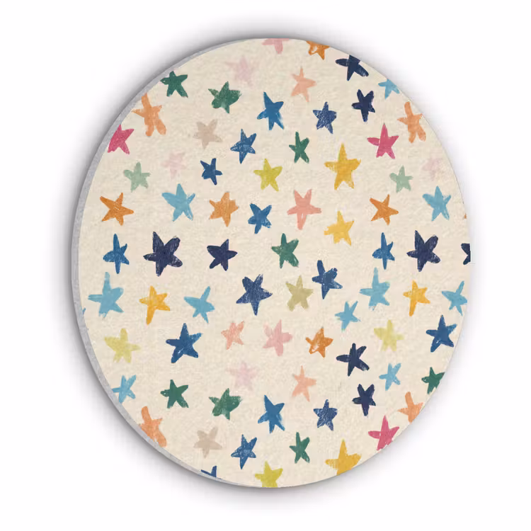 Patroon - Sterren - Kleurrijk Akoestische PET Vilt - Rond klein 838 -3d