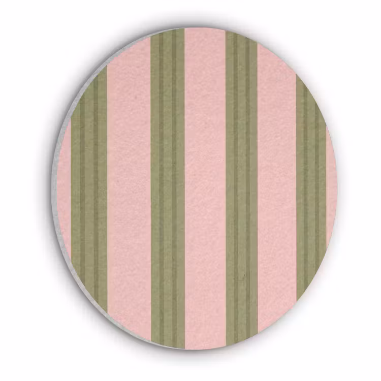 Patroon - Strepen - Abstract - Roze - Groen Akoestische PET Vilt - Rond klein -3d