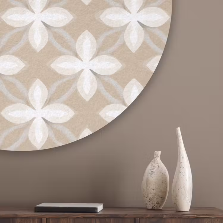 Patroon - Symmetrisch - Beige Akoestische PET Vilt - Rond klein 838 -sfeer5_closeup