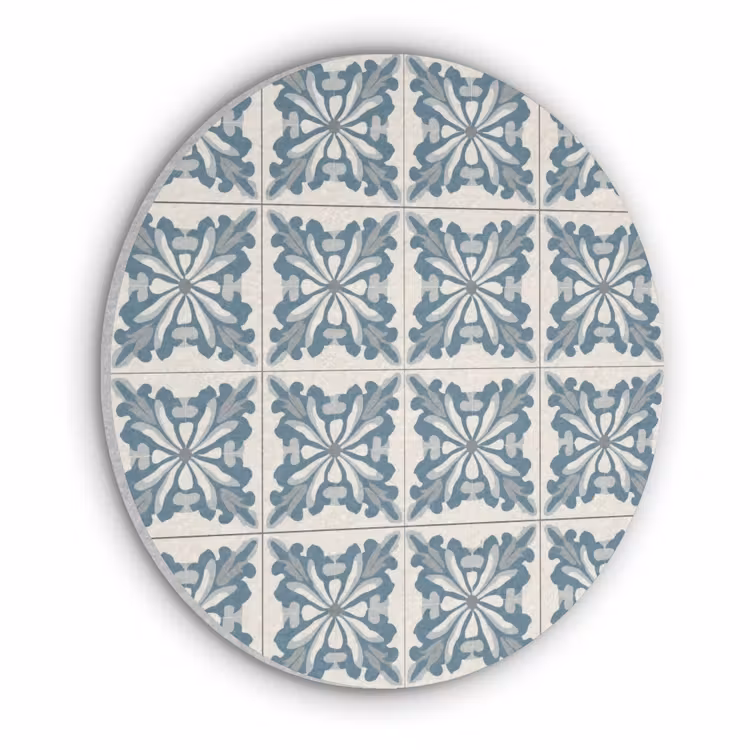 Dessin - Tegel - Blauw Akoestische PET Vilt - Rond klein 838 -3d