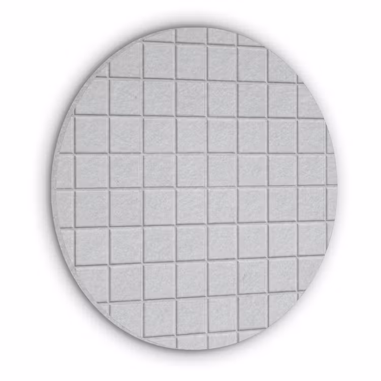 Patroon - Tegels - Licht - Grijs Akoestische PET Vilt - Rond klein 838 -3d