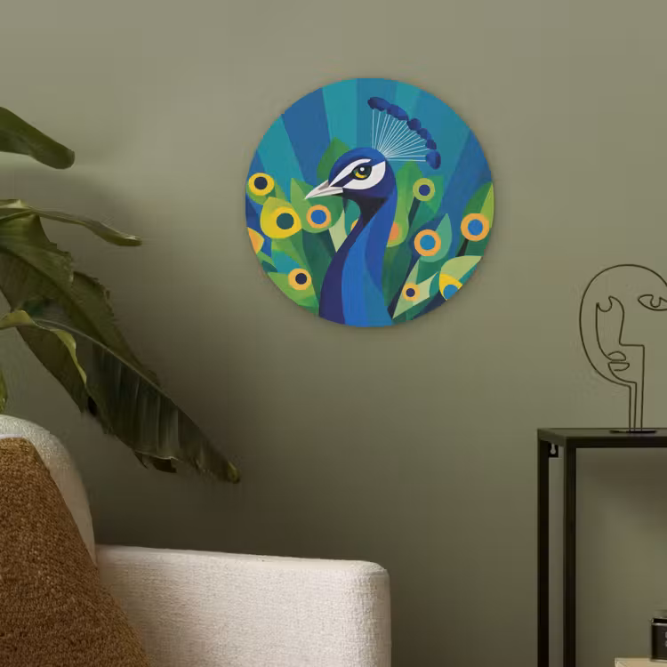 Pauw - Cirkels - Blauw Akoestische PET Vilt - Rond klein -sfeer2