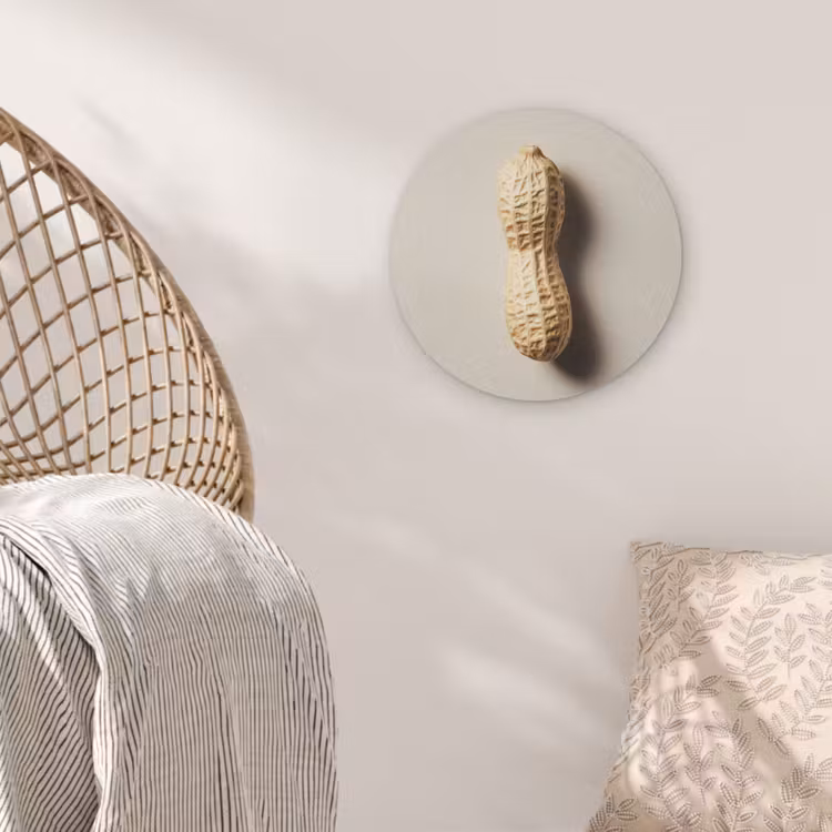 Pinda - Ruw - Beige Akoestische PET Vilt - Rond klein -sfeer4