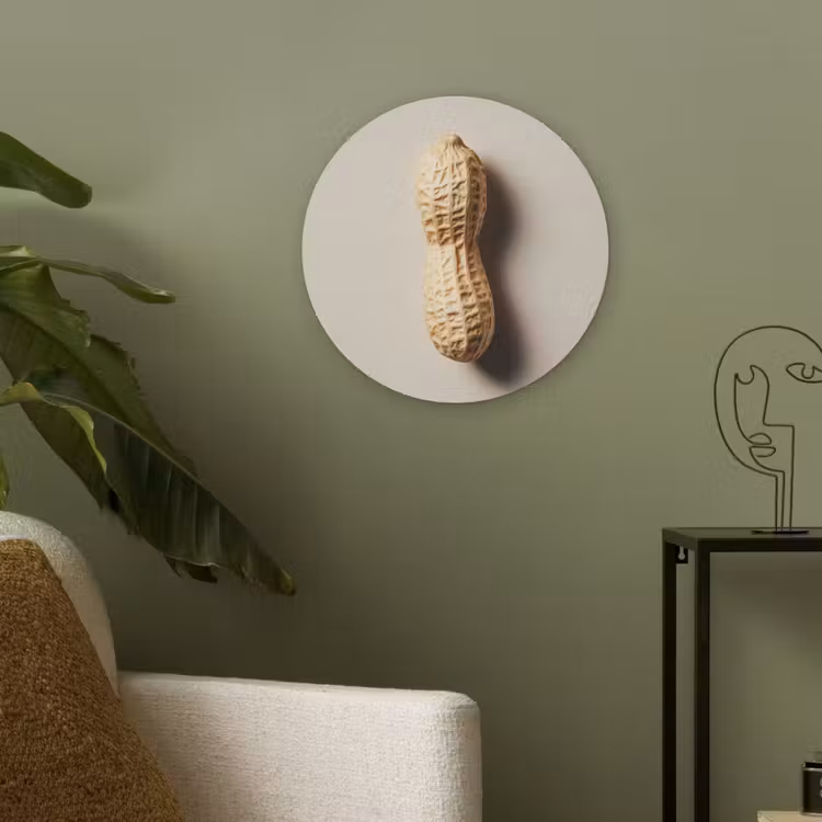 Pinda - Ruw - Beige Akoestische PET Vilt - Rond klein -sfeer2