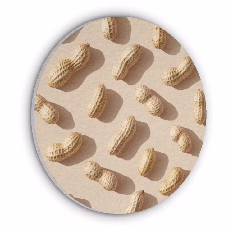 Pinda's - Patroon - Beige Akoestische PET Vilt - Rond klein -3d