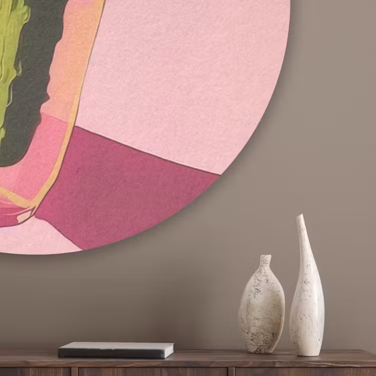 Augurken - Pot - Schaduw - Roze Akoestische PET Vilt - Rond klein -sfeer5_closeup