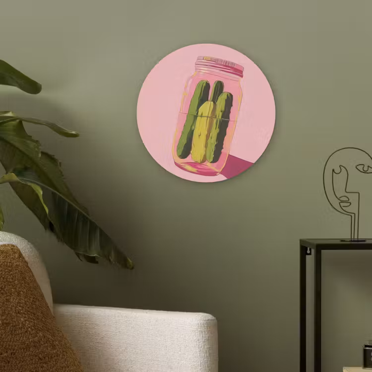 Augurken - Pot - Schaduw - Roze Akoestische PET Vilt - Rond klein -sfeer2