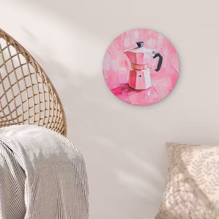 Roze - Verf - Coffee Akoestische PET Vilt - Rond klein -sfeer4