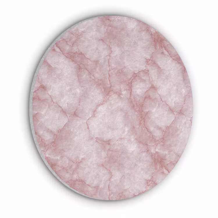 Roze - Kwartsmarmer - Aders Akoestische PET Vilt - Rond klein 838 -3d