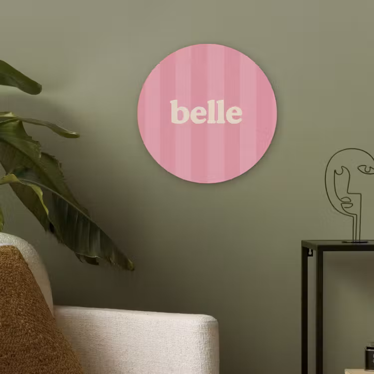 Roze - Gestreept - Belle Akoestische PET Vilt - Rond klein -sfeer2