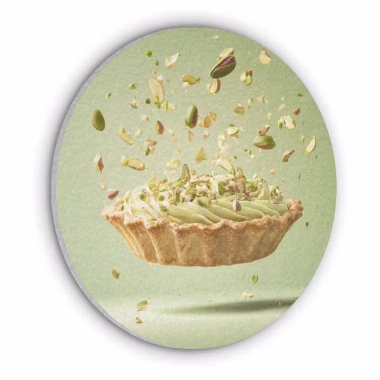 Pistache - Taart - Noten - Eten Akoestische PET Vilt - Rond klein -3d