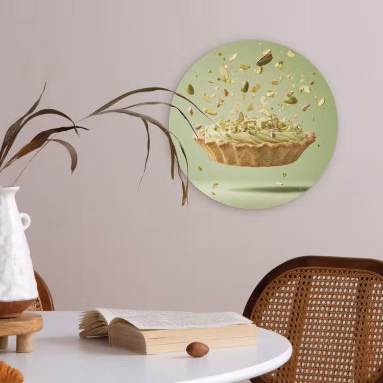 Pistache - Taart - Noten - Eten Akoestische PET Vilt - Rond klein -sfeer3