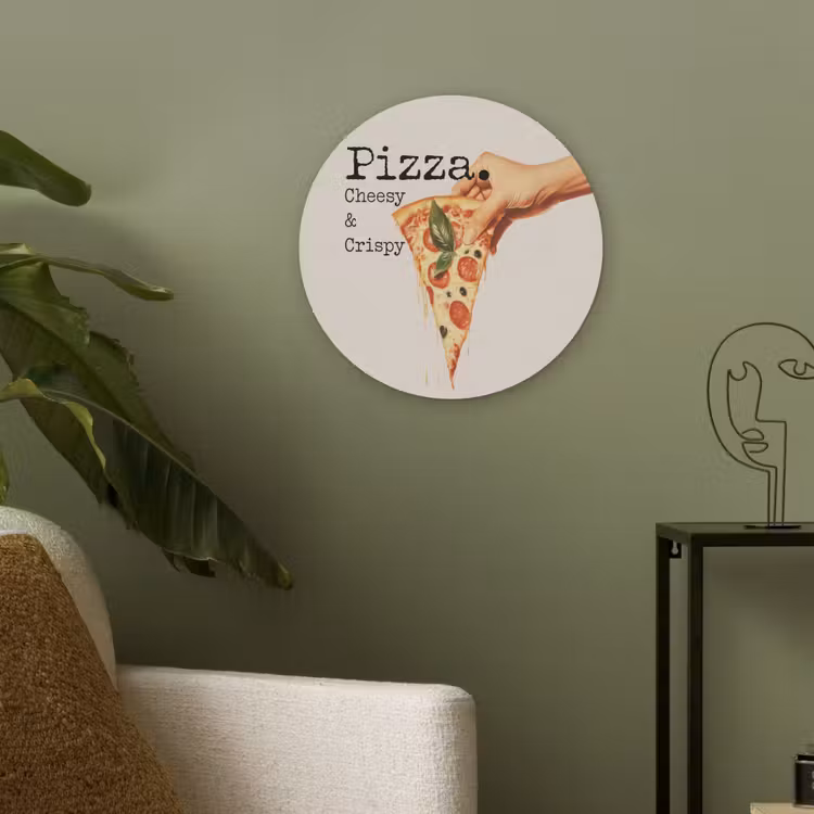 Pizza - Kaas - Pepperoni Akoestische PET Vilt - Rond klein -sfeer2
