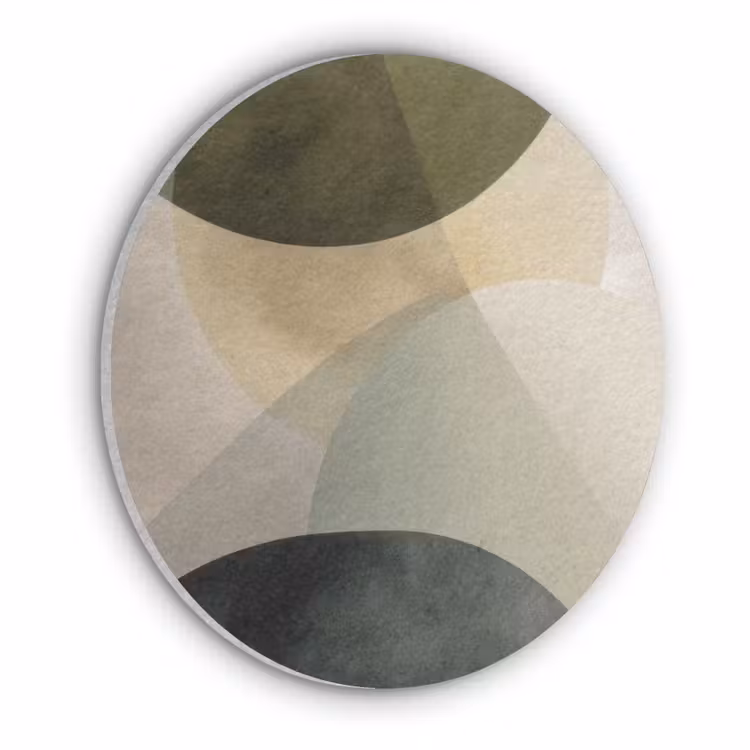 Vlakken - Abstract - Beige - Cirkels Akoestische PET Vilt - Rond klein -3d