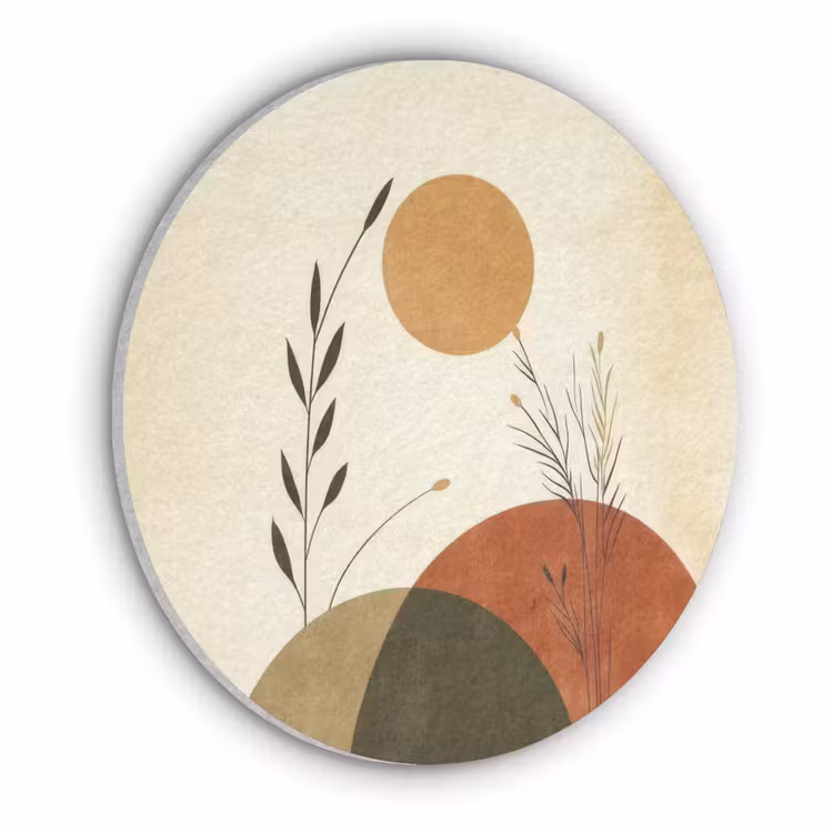 Planten - Abstract - Vormen Akoestische PET Vilt - Rond klein -3d