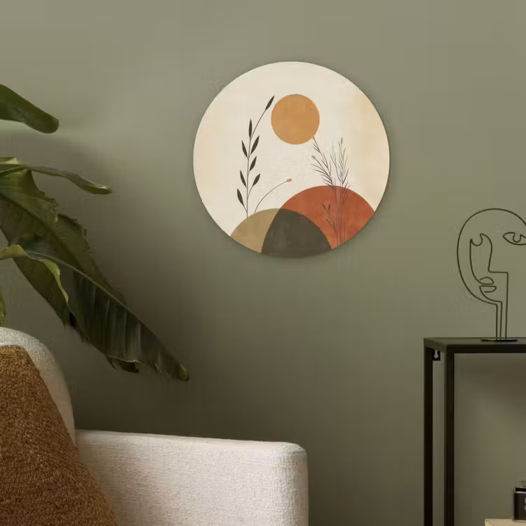Planten - Abstract - Vormen Akoestische PET Vilt - Rond klein -sfeer2
