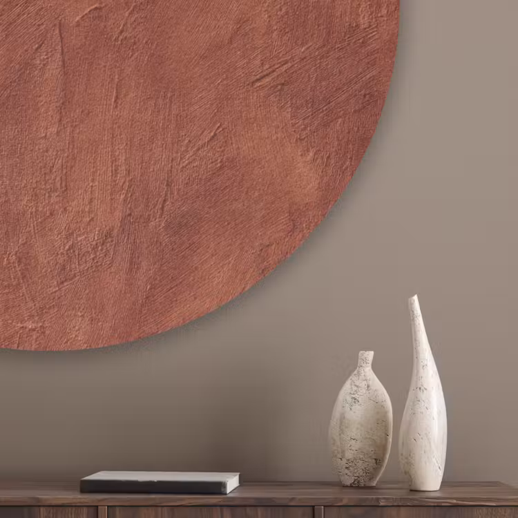 Stucwerk - Textuur  - Terracotta Akoestische PET Vilt - Rond klein 838 -sfeer5_closeup
