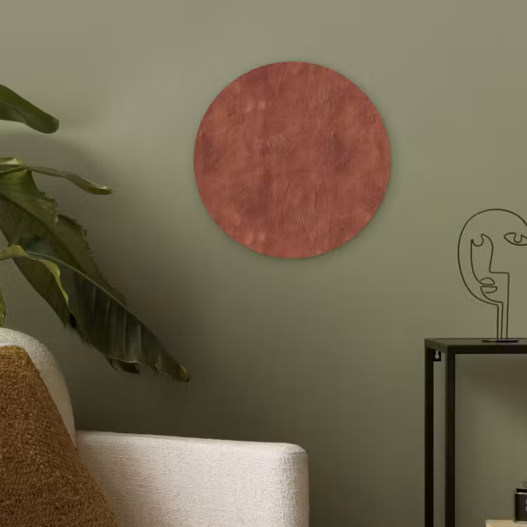 Stucwerk - Textuur  - Terracotta Akoestische PET Vilt - Rond klein 838 -sfeer2