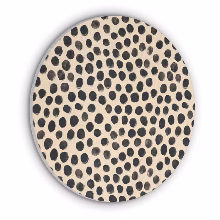 Stippen - Patroon - Zwart Akoestische PET Vilt - Rond klein 838 -3d