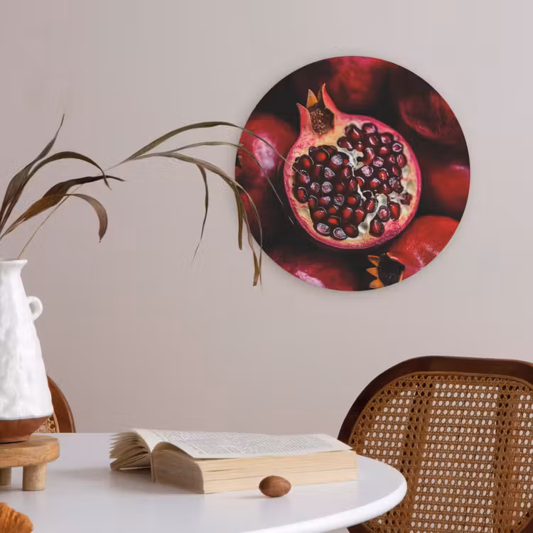 Granaatappel - Rood - Fruit Akoestische PET Vilt - Rond klein -sfeer3