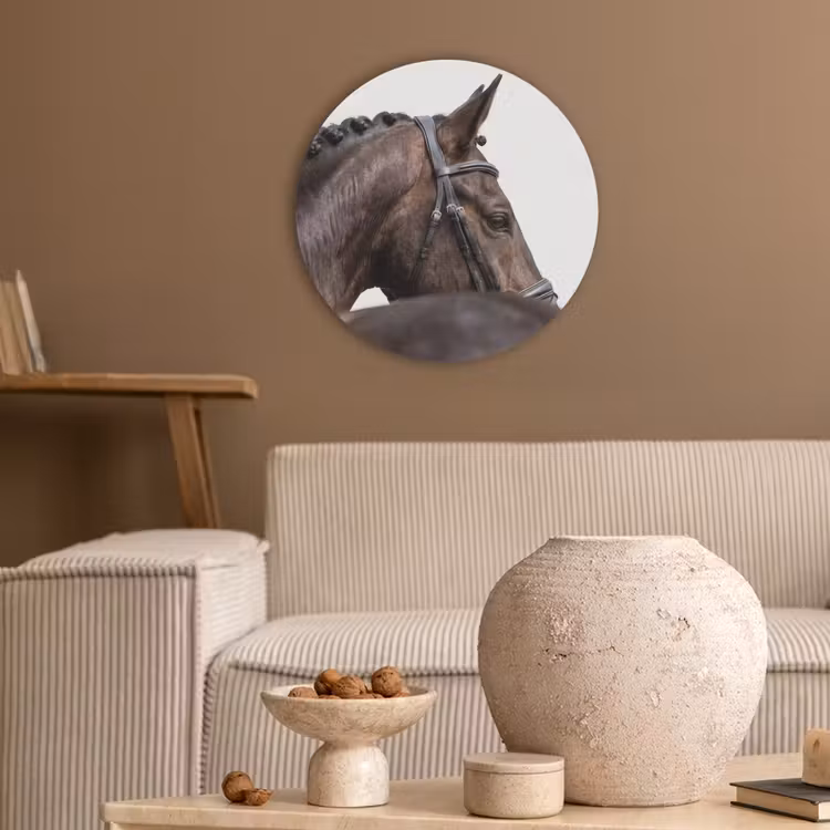 Portret - Paard - Elegant Akoestische PET Vilt - Rond klein -sfeer1
