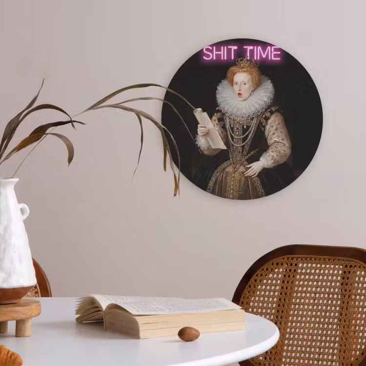 Portret - Humor - Neon Akoestische PET Vilt - Rond klein -sfeer3