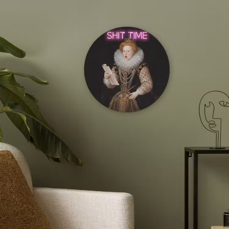 Portret - Humor - Neon Akoestische PET Vilt - Rond klein -sfeer2