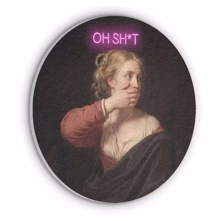 Quote - Neon - vrouw Akoestische PET Vilt - Rond klein -3d