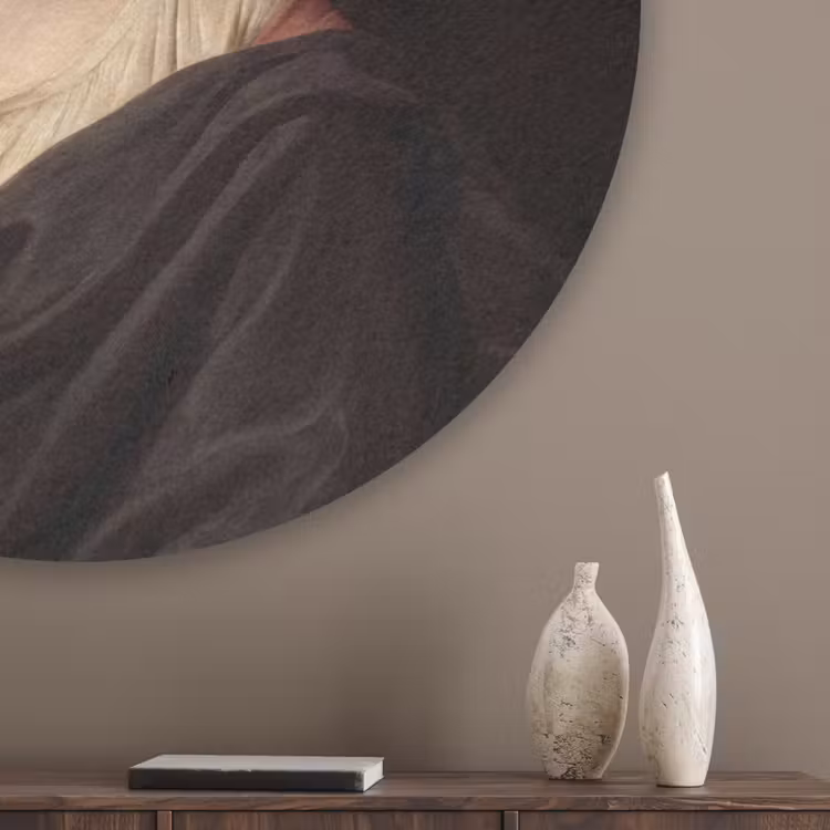 Quote - Neon - vrouw Akoestische PET Vilt - Rond klein -sfeer5_closeup
