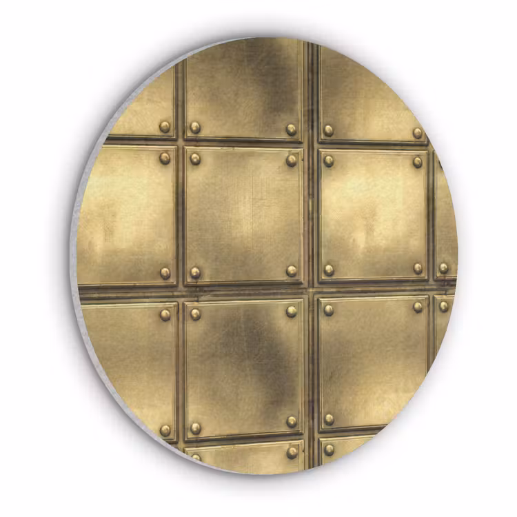 Platen - Industrieel - Stoer - Goud Akoestische PET Vilt - Rond klein 838 -3d