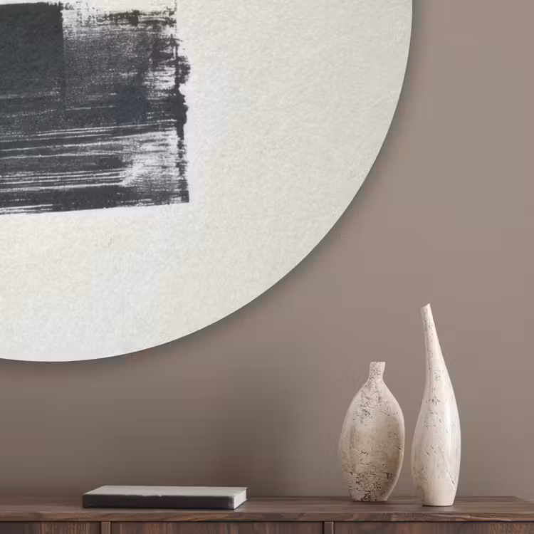 Rechthoeken - Penseelstreken - Abstract - Zwart Akoestische PET Vilt - Rond klein -sfeer5_closeup