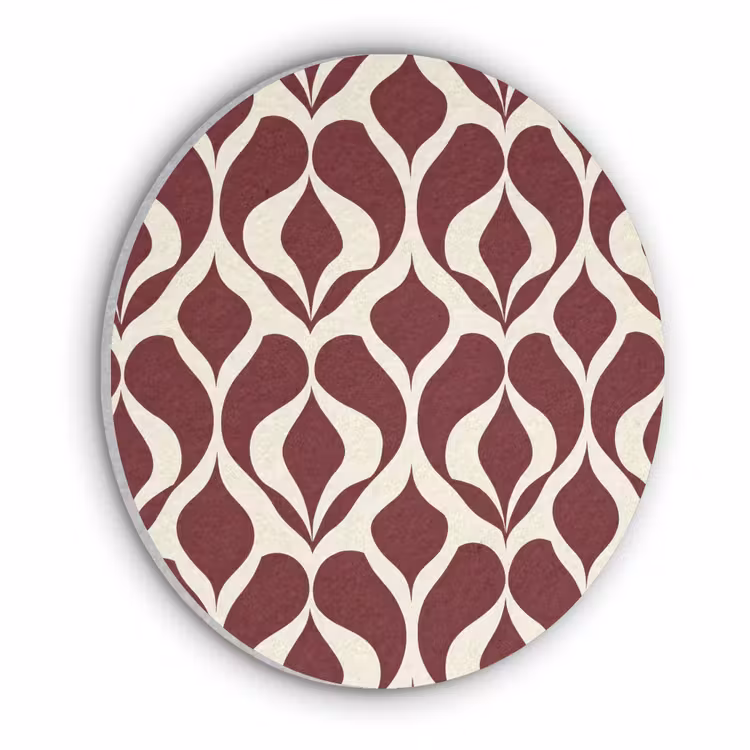 Rood - Druppelpatroon - Grafisch Akoestische PET Vilt - Rond klein 838 -3d