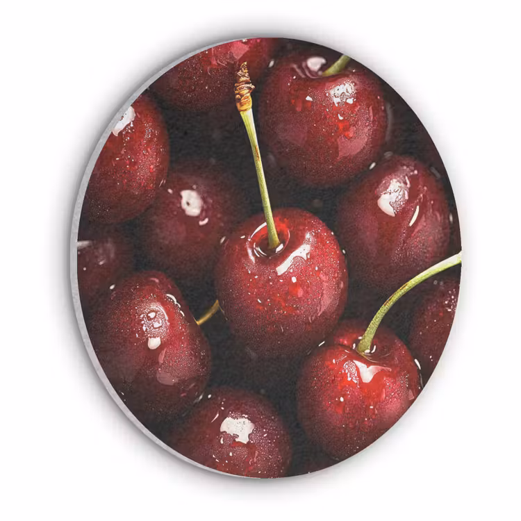Rood - Fruit - Kersen Akoestische PET Vilt - Rond klein -3d