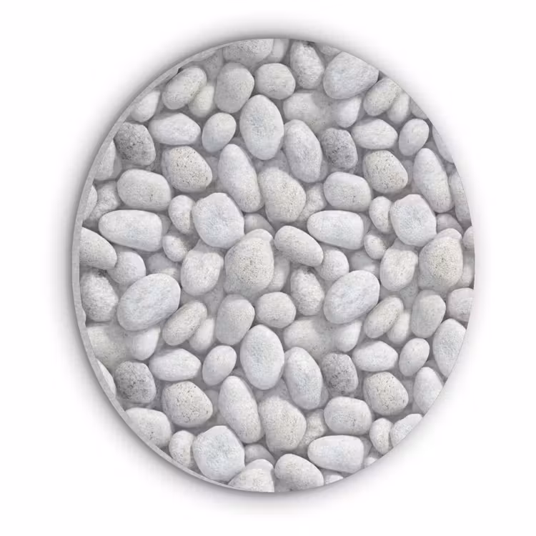Steentjes - Grijs - Ovaal Akoestische PET Vilt - Rond klein 838 -3d