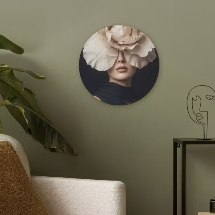 Roos - Tijdloos - Zwart Akoestische PET Vilt - Rond klein -sfeer2