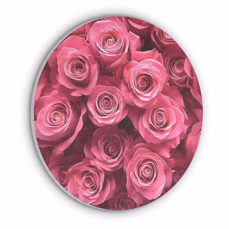 Rozen - Pink - Bloem Akoestische PET Vilt - Rond klein -3d