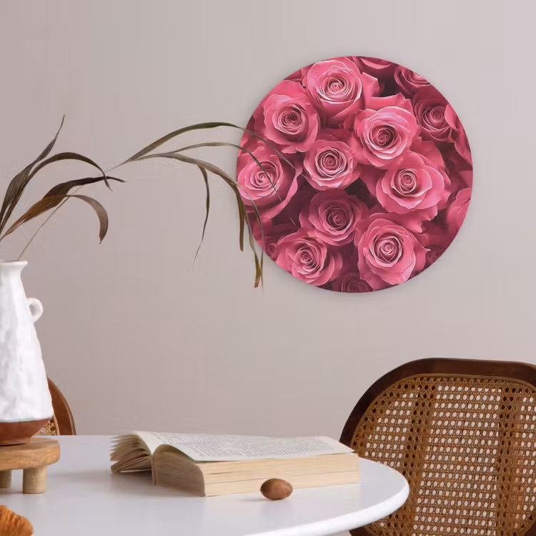 Rozen - Pink - Bloem Akoestische PET Vilt - Rond klein -sfeer3