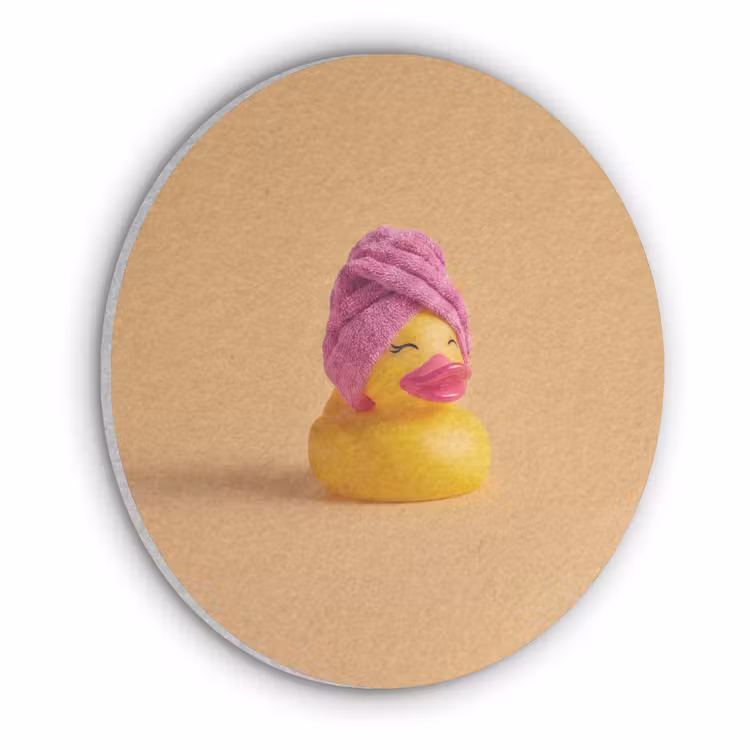 Badeend - Handdoek - Kleurrijk Akoestische PET Vilt - Rond klein -3d