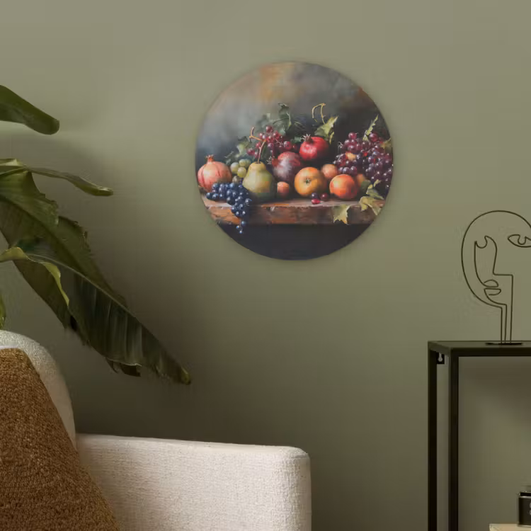 Rustiek - Stilleven - Fruit Akoestische PET Vilt - Rond klein -sfeer2