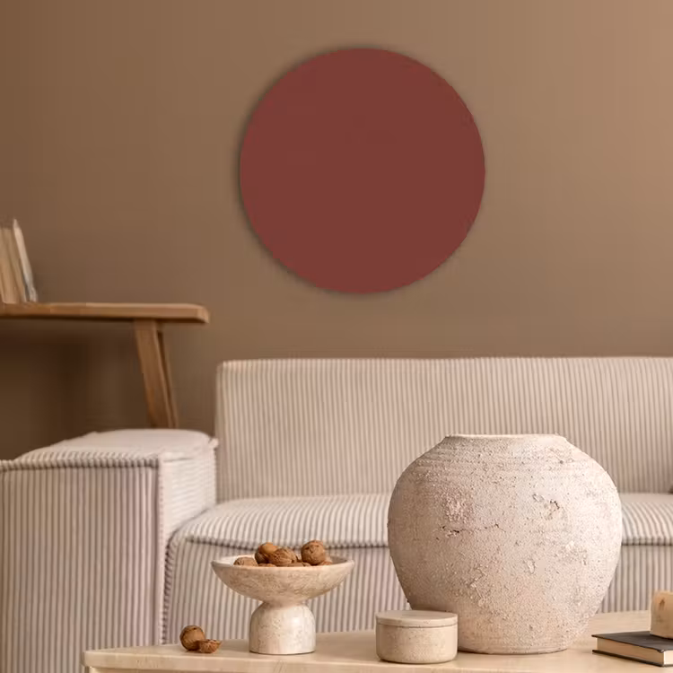 Rustic - Terracotta - Rood Akoestische PET Vilt - Rond klein 838 -sfeer1