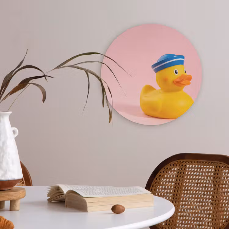 Matroos - Eend - Roze Akoestische PET Vilt - Rond klein -sfeer3