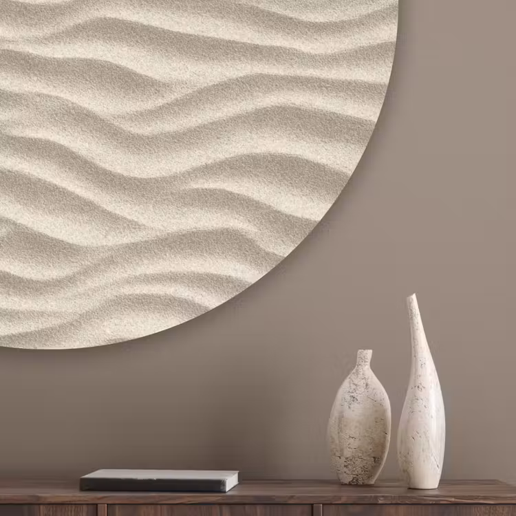 Zand - Golven - Beige Akoestische PET Vilt - Rond klein 838 -sfeer5_closeup