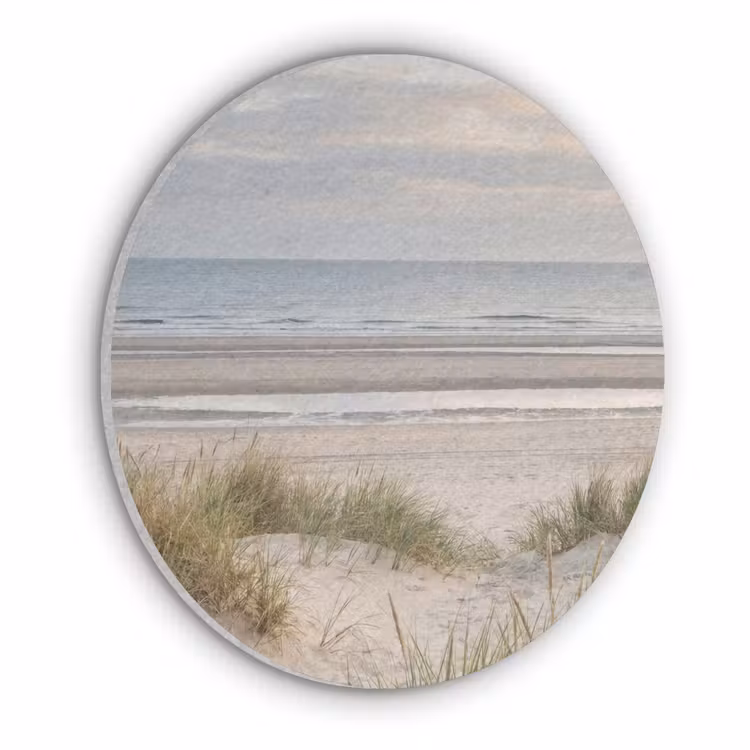Zandstrand - Bewolkt - Duinen Akoestische PET Vilt - Rond klein -3d