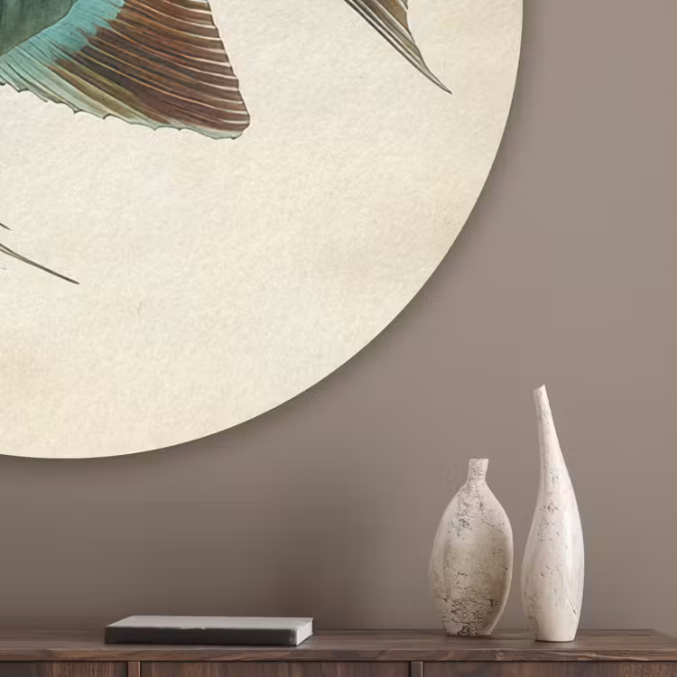 Schubben - Vis - Mint - Minimalistisch Akoestische PET Vilt - Rond klein -sfeer5_closeup