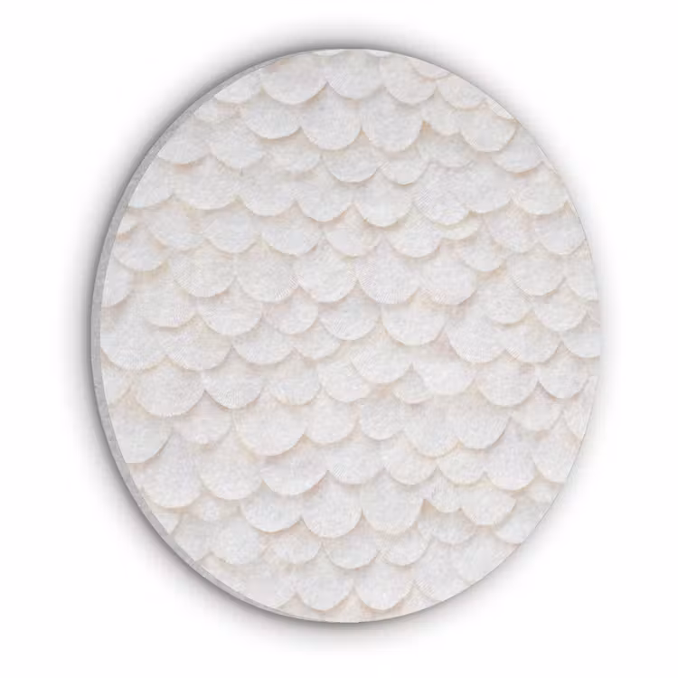 Schubben - Wit - Elegant Akoestische PET Vilt - Rond klein 838 -3d