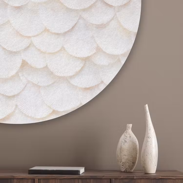 Schubben - Wit - Elegant Akoestische PET Vilt - Rond klein 838 -sfeer5_closeup